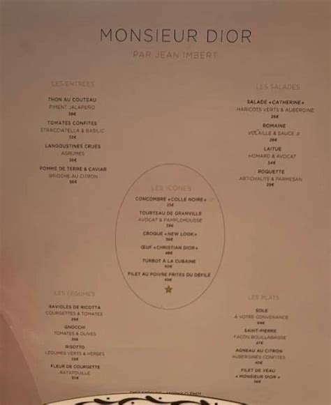 dior suite paris|Dior restaurant Paris menu.